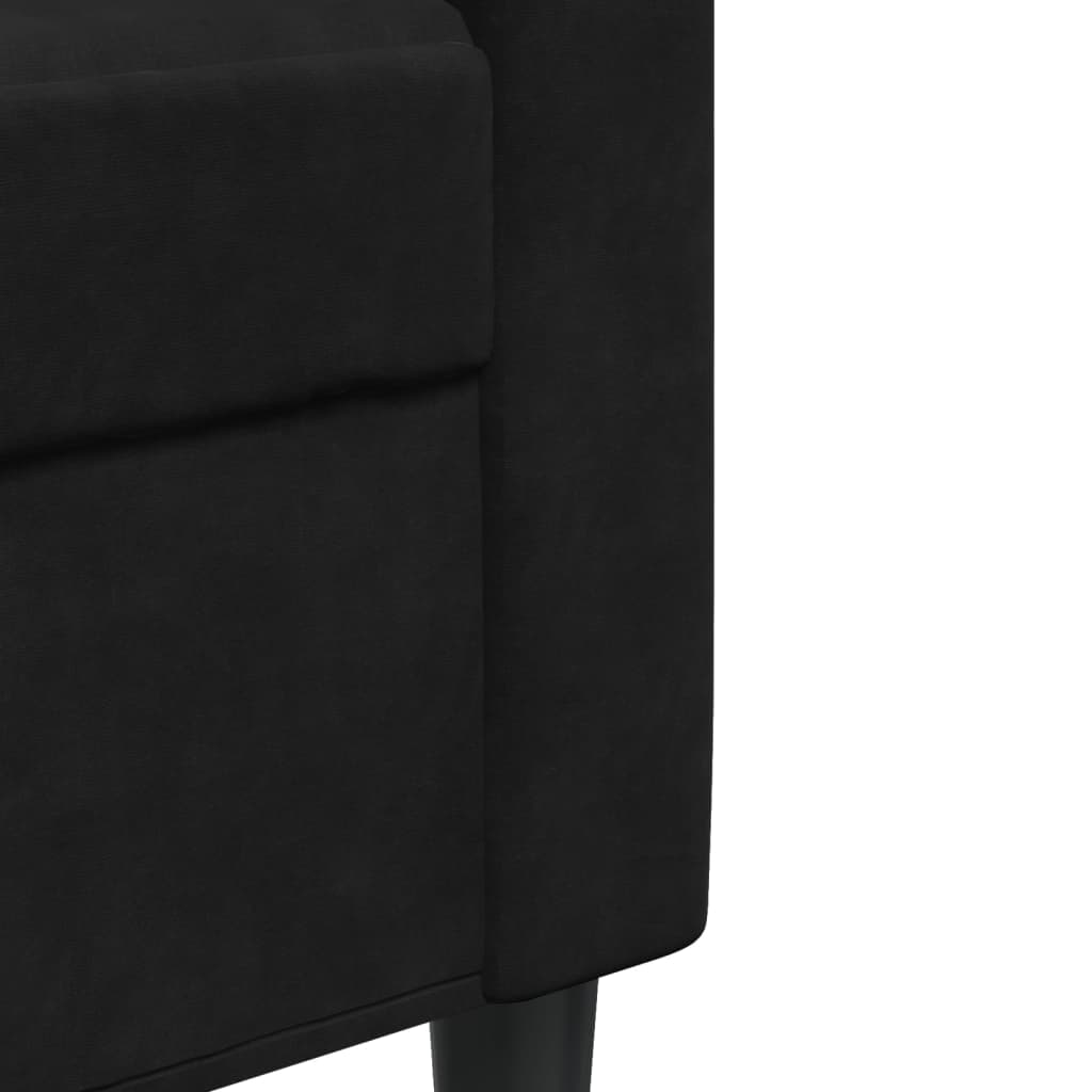 Sofá de 2 lugares veludo 140 cm preto