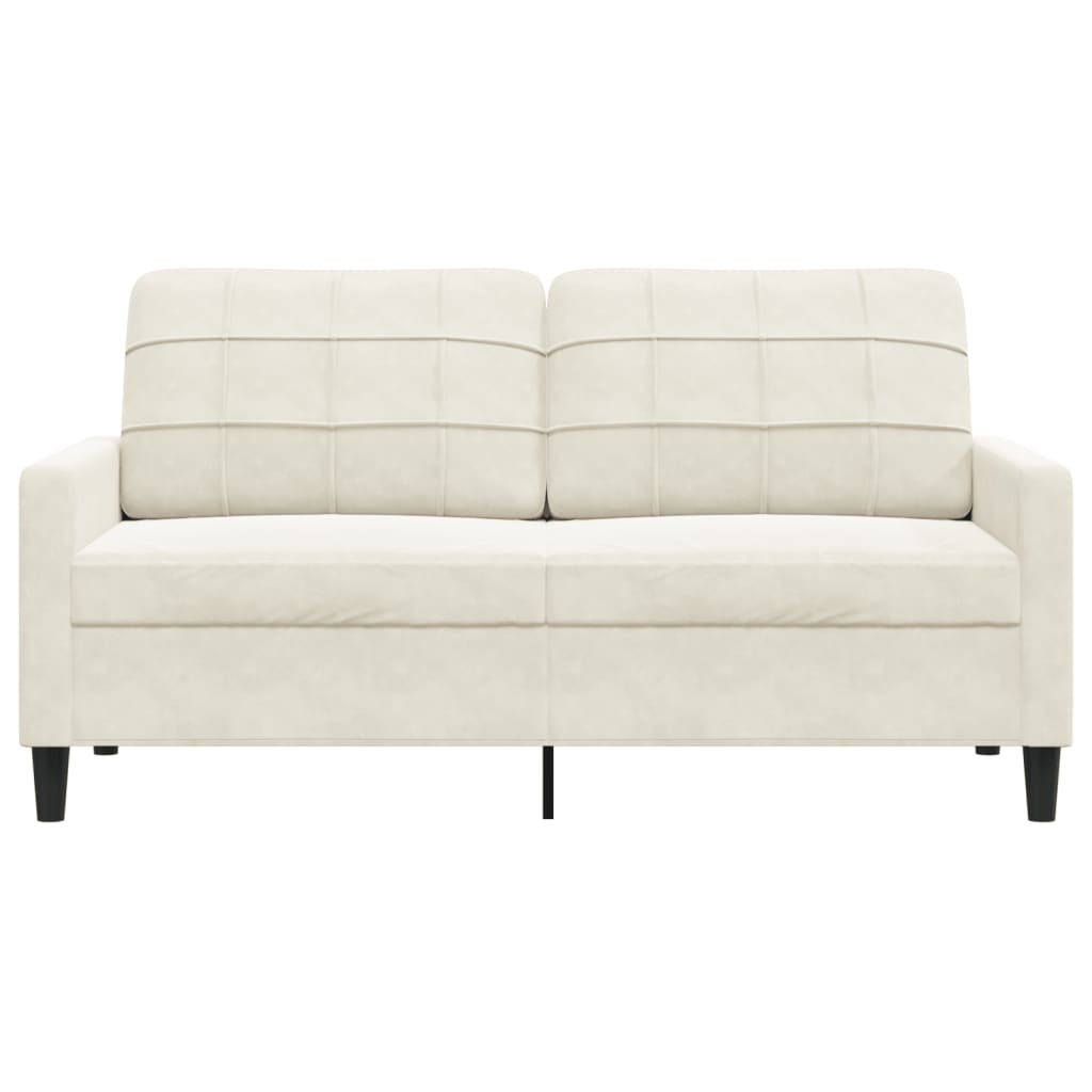 Sofá de 2 lugares veludo 140 cm cor creme