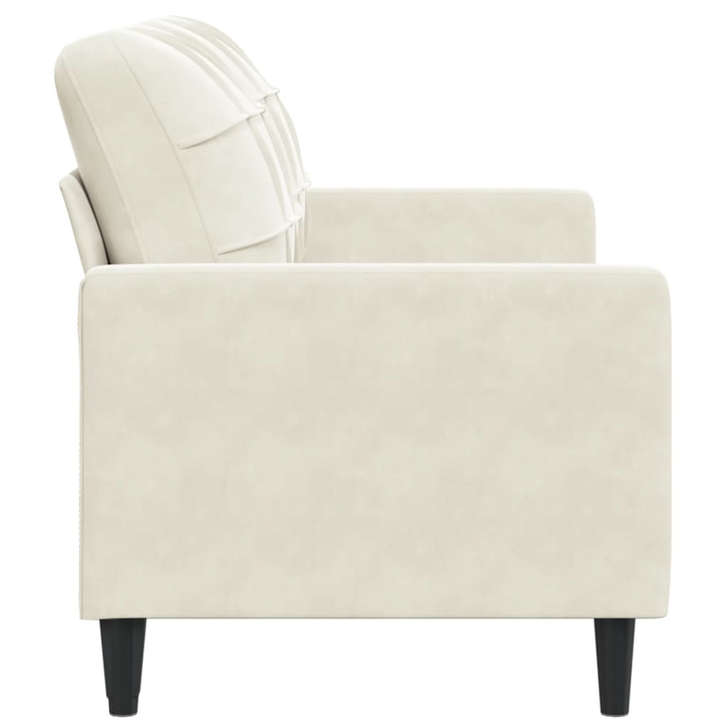 Sofá de 2 lugares veludo 140 cm cor creme