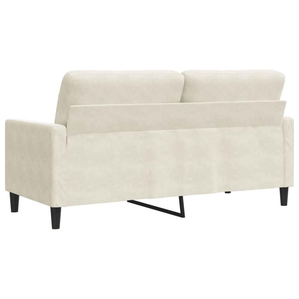 Sofá de 2 lugares veludo 140 cm cor creme