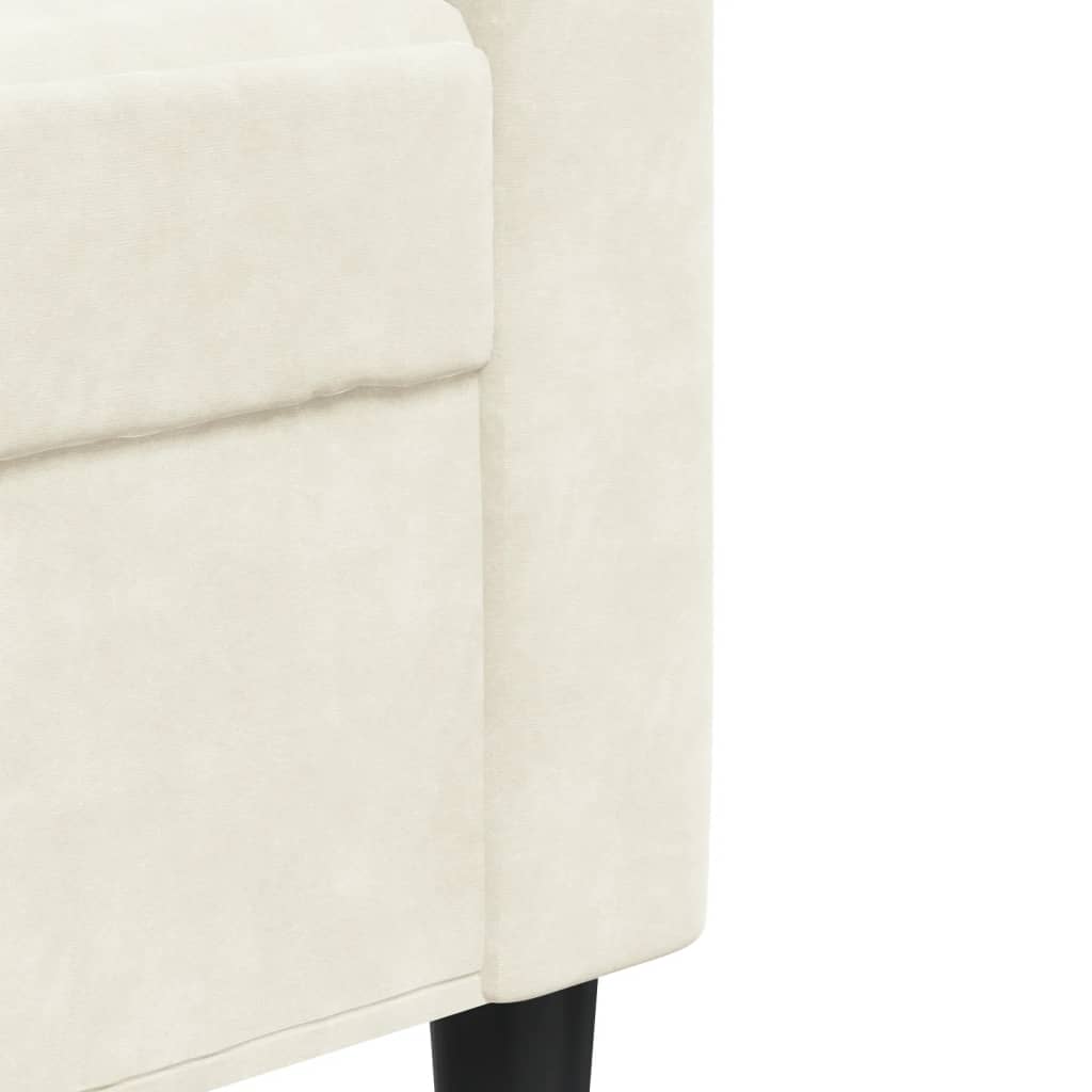 Sofá de 2 lugares veludo 140 cm cor creme
