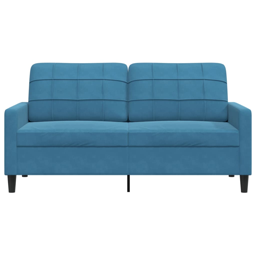Sofá de 2 lugares veludo 140 cm azul