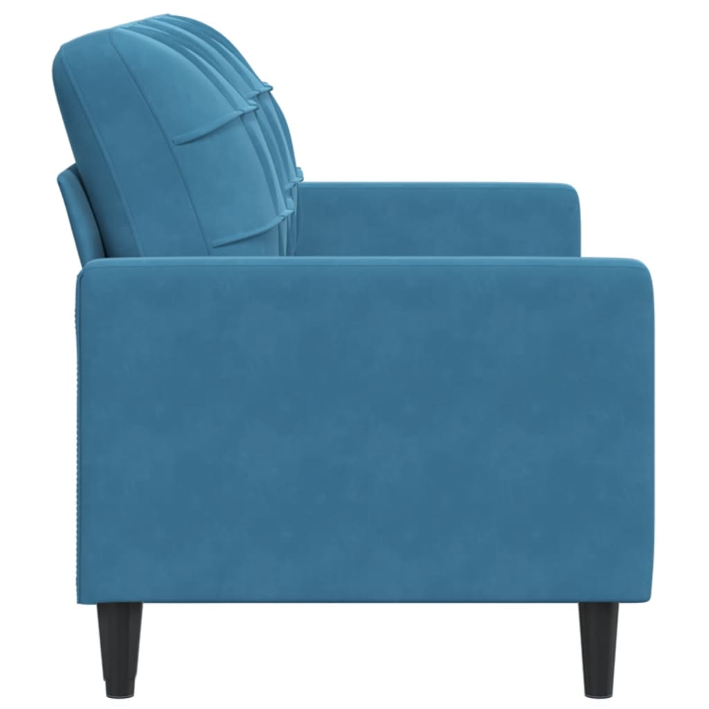 Sofá de 2 lugares veludo 140 cm azul