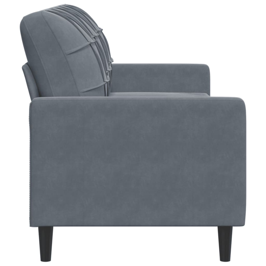 Sofá de 3 lugares 180 cm veludo cinza-escuro