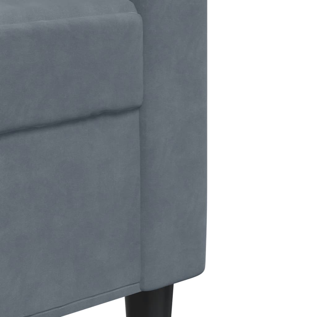 Sofá de 3 lugares 180 cm veludo cinza-escuro