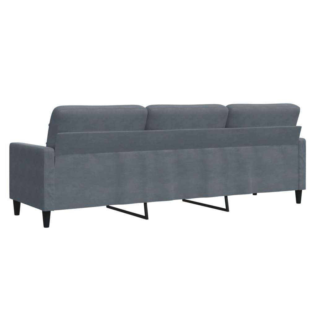 Sofá de 3 lugares 210 cm veludo cinza-escuro