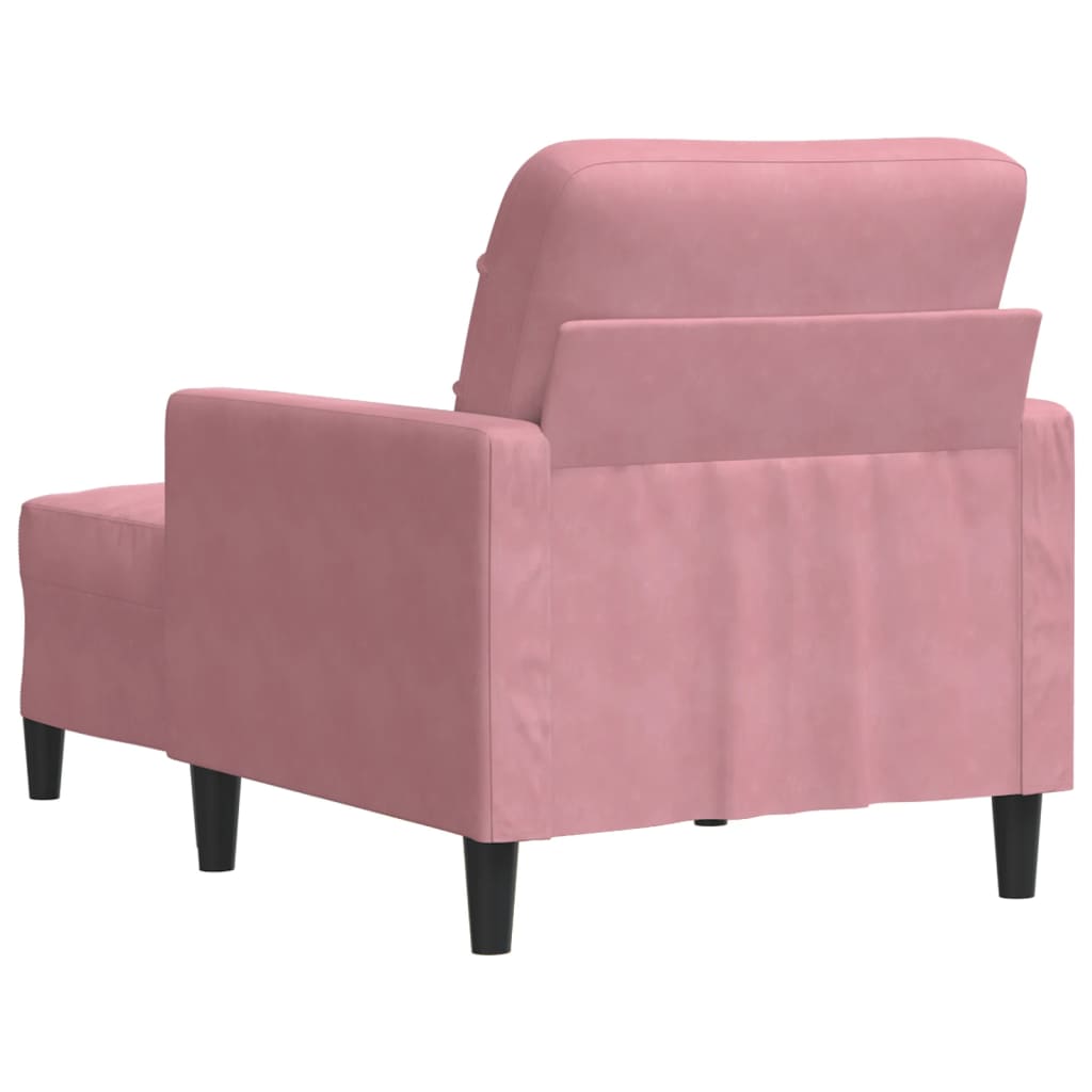 Poltrona com apoio de pés veludo rosa