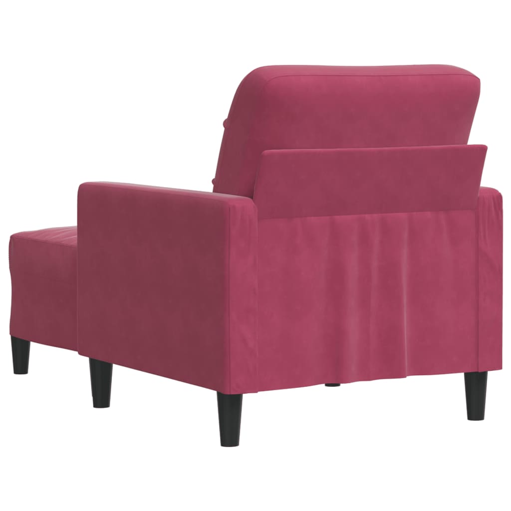 Poltrona com apoio de pés veludo vermelho tinto