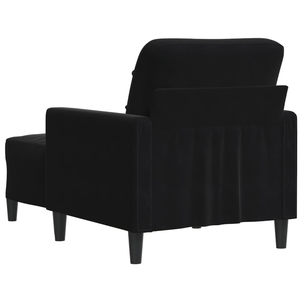 Poltrona com apoio de pés veludo preto