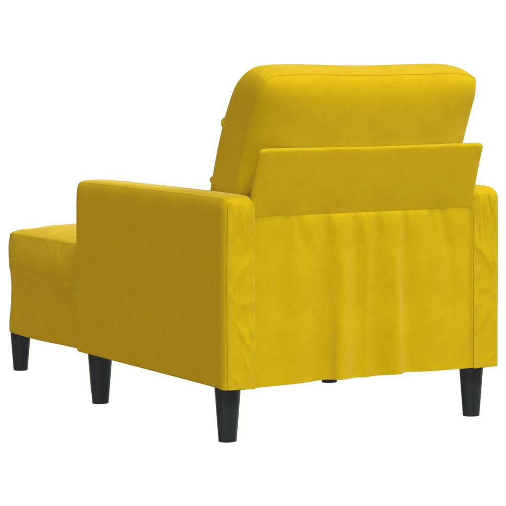 Poltrona com apoio de pés veludo amarelo