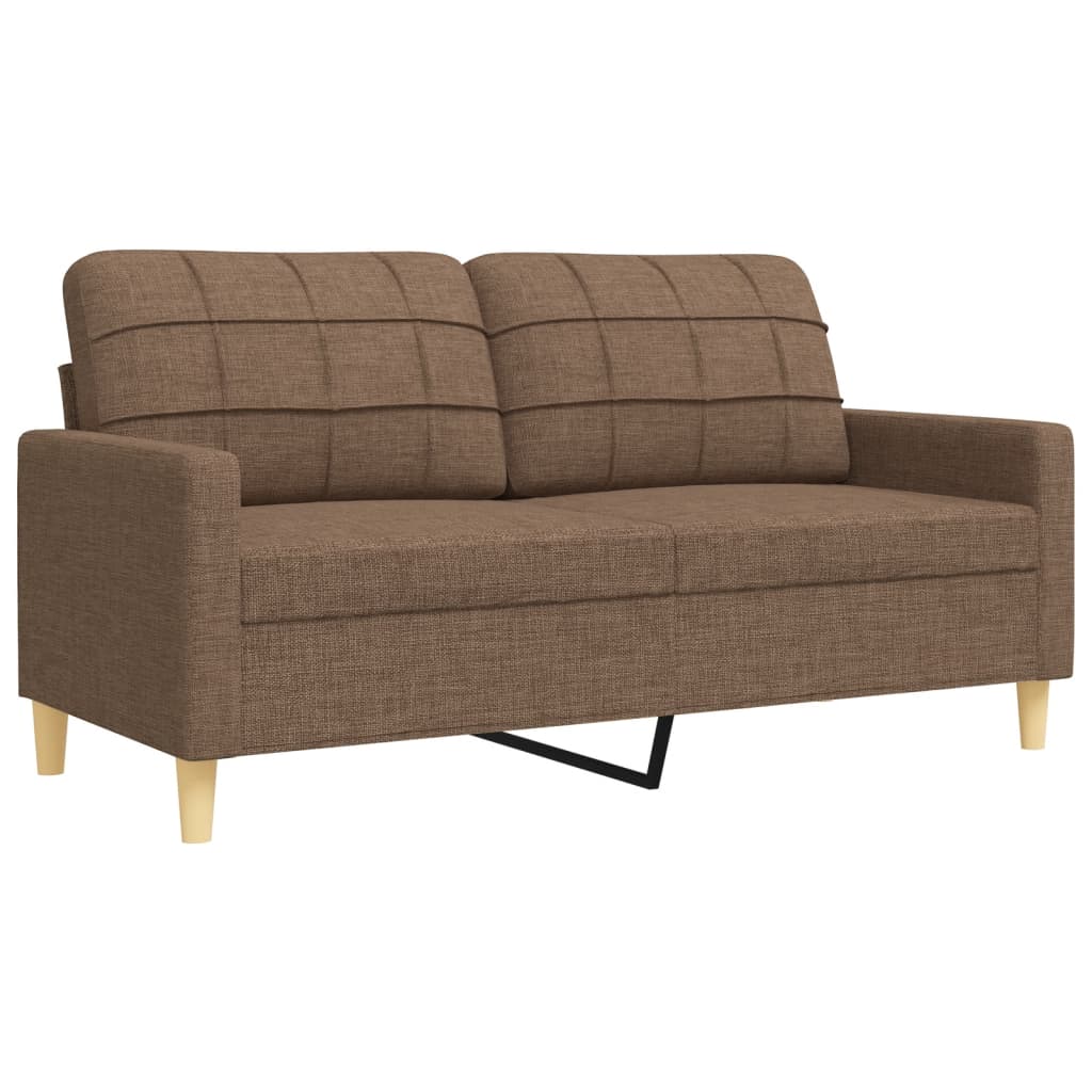 4 pcs conjunto de sofás c/ almofadas/apoio pés tecido castanho