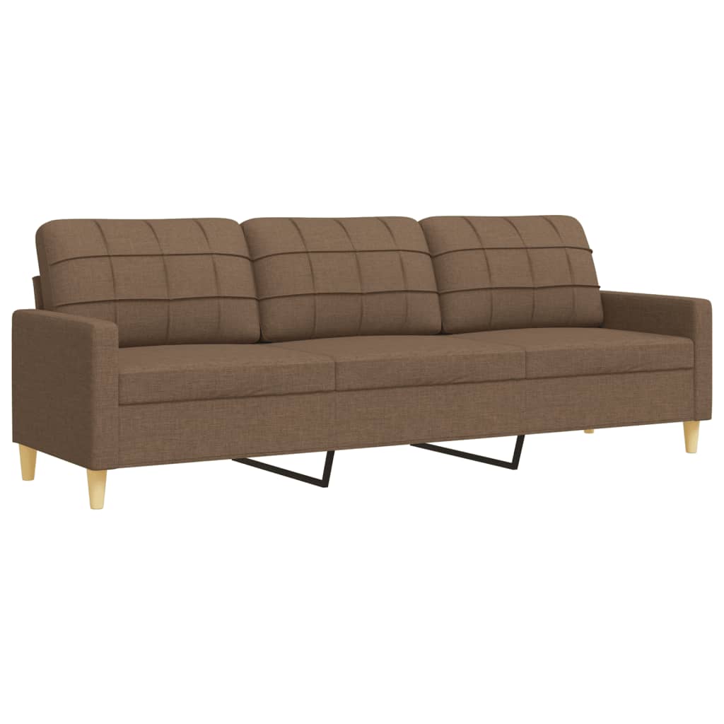 4 pcs conjunto de sofás c/ almofadas/apoio pés tecido castanho