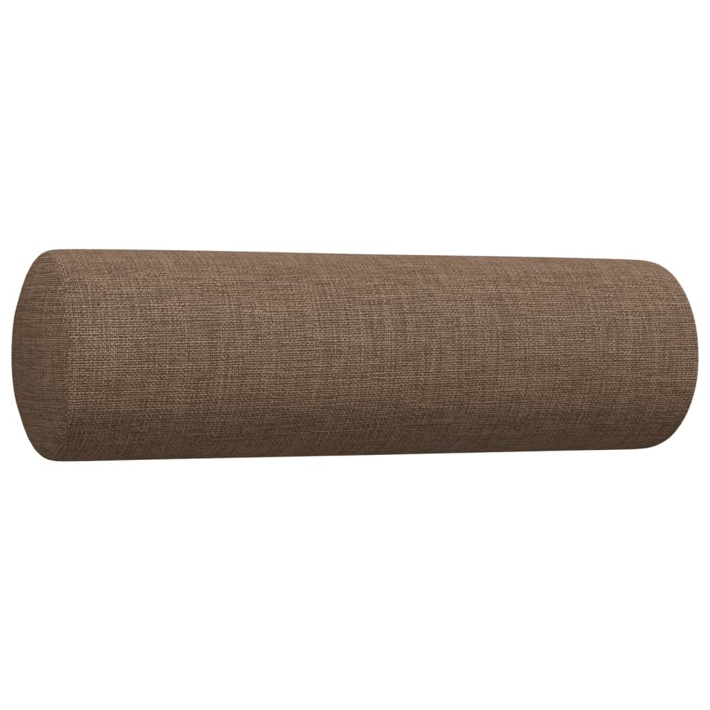 4 pcs conjunto de sofás c/ almofadas/apoio pés tecido castanho