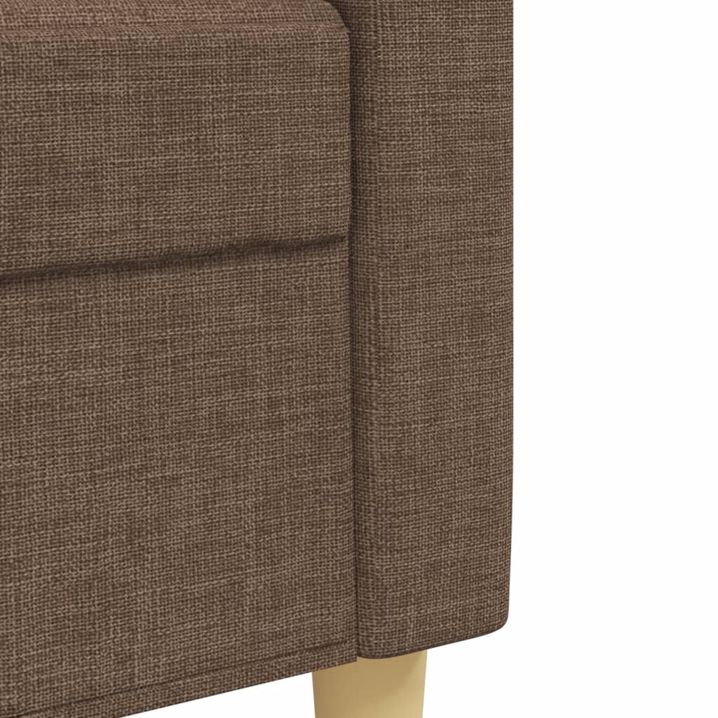 4 pcs conjunto de sofás c/ almofadas/apoio pés tecido castanho