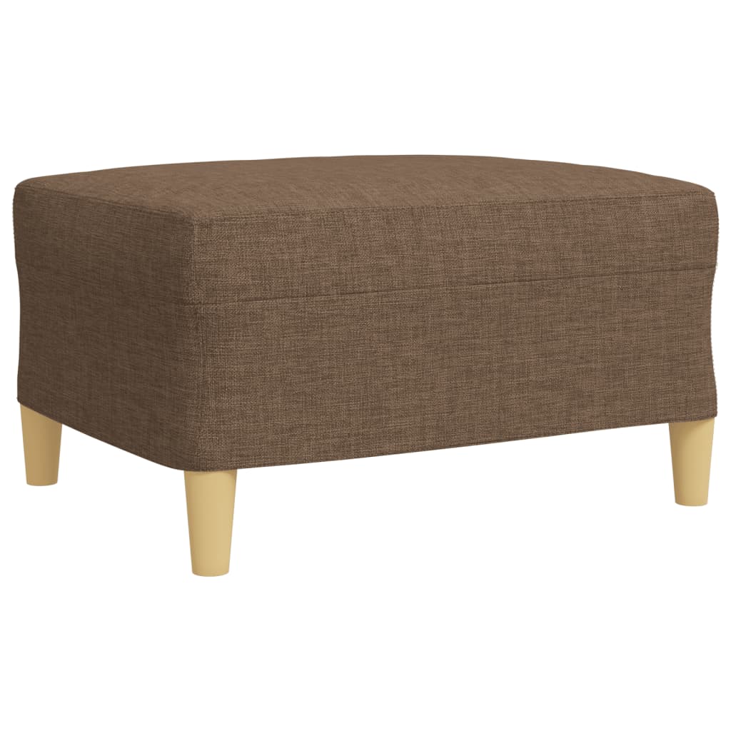 3 pcs conjunto de sofás c/ almofadas/apoio pés tecido castanho