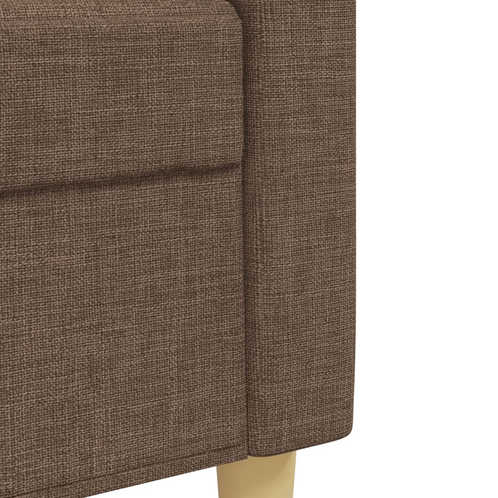 3 pcs conjunto de sofás c/ almofadas/apoio pés tecido castanho
