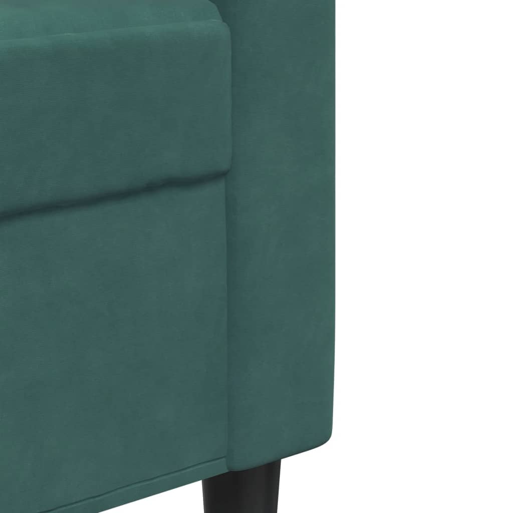 4 pcs conjunto de sofás com almofadões veludo verde-escuro
