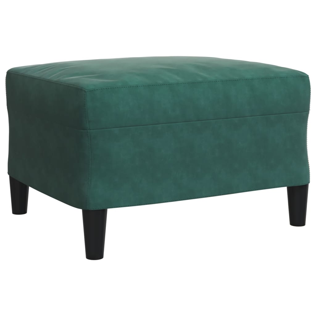 3 pcs conjunto de sofás com almofadões veludo verde-escuro