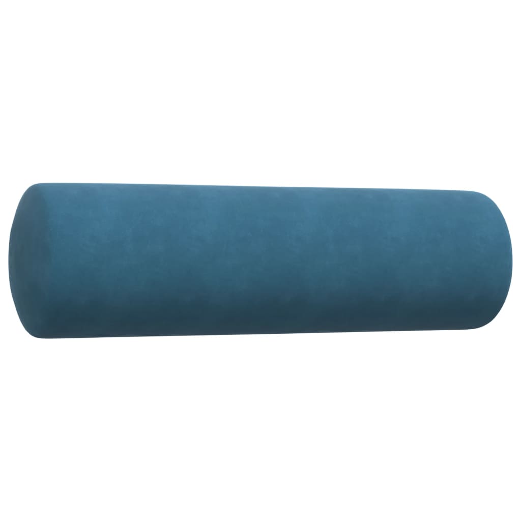 4 pcs conjunto de sofás com almofadões e rolos veludo azul