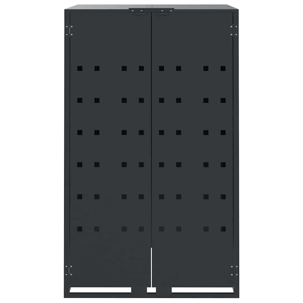 Abrigo para 2 caixotes do lixo 138x79x117 cm aço antracite