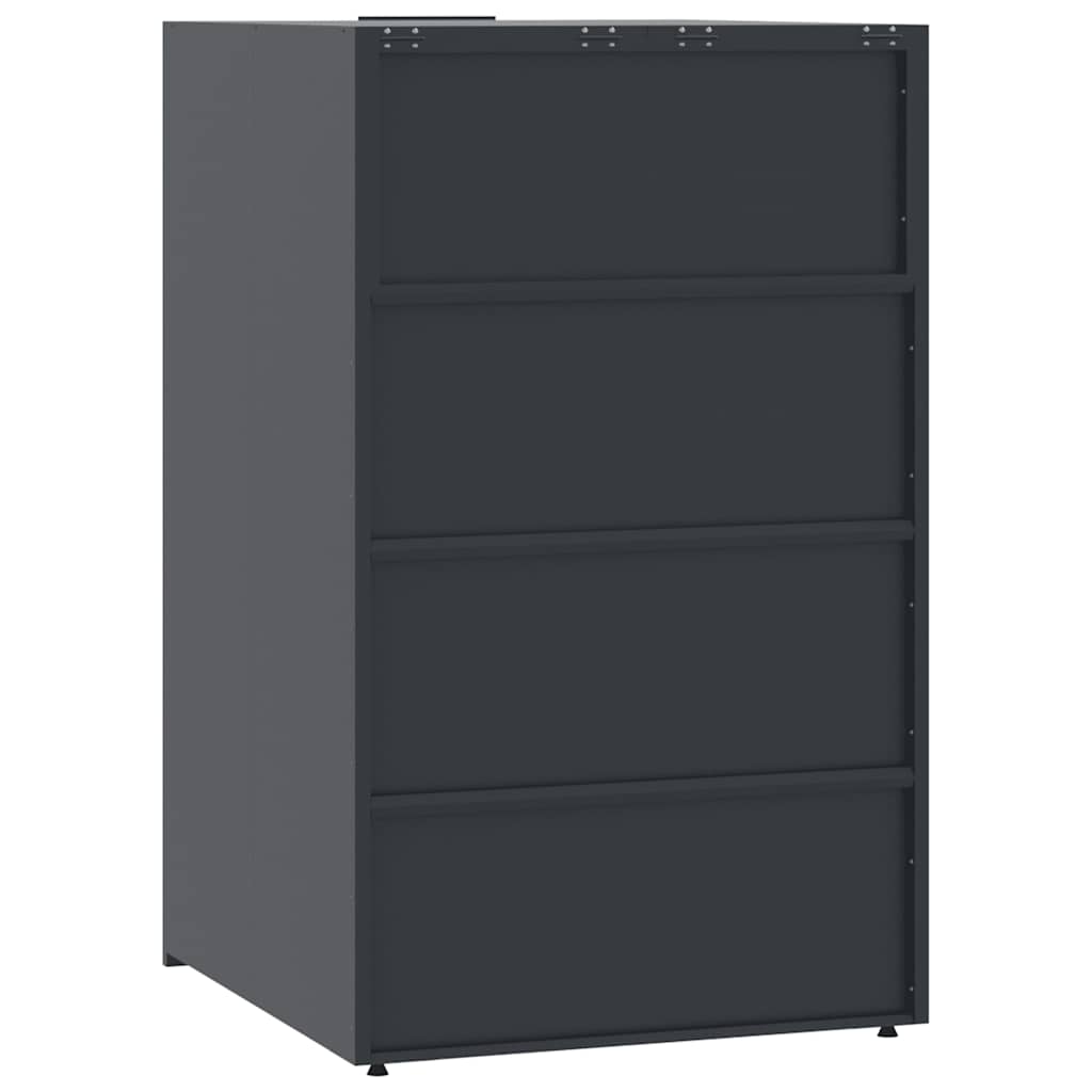 Abrigo para 3 caixotes do lixo 207x79x117 cm aço antracite