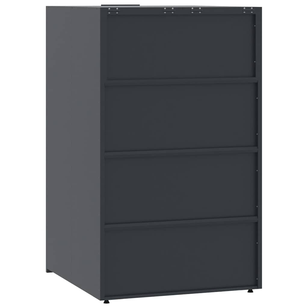 Abrigo para 4 caixotes do lixo 276x79x117 cm aço antracite