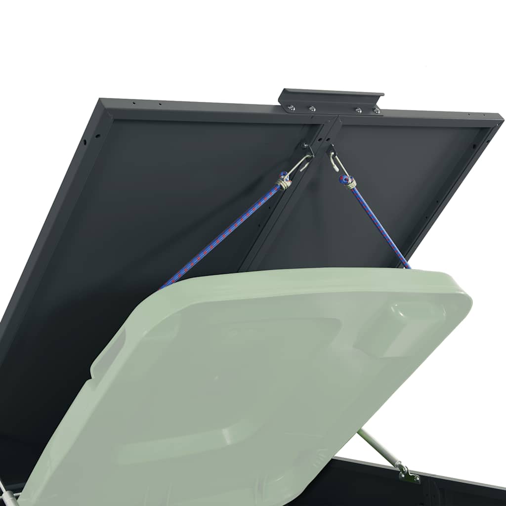 Abrigo para 6 caixotes do lixo 414x79x117 cm aço antracite