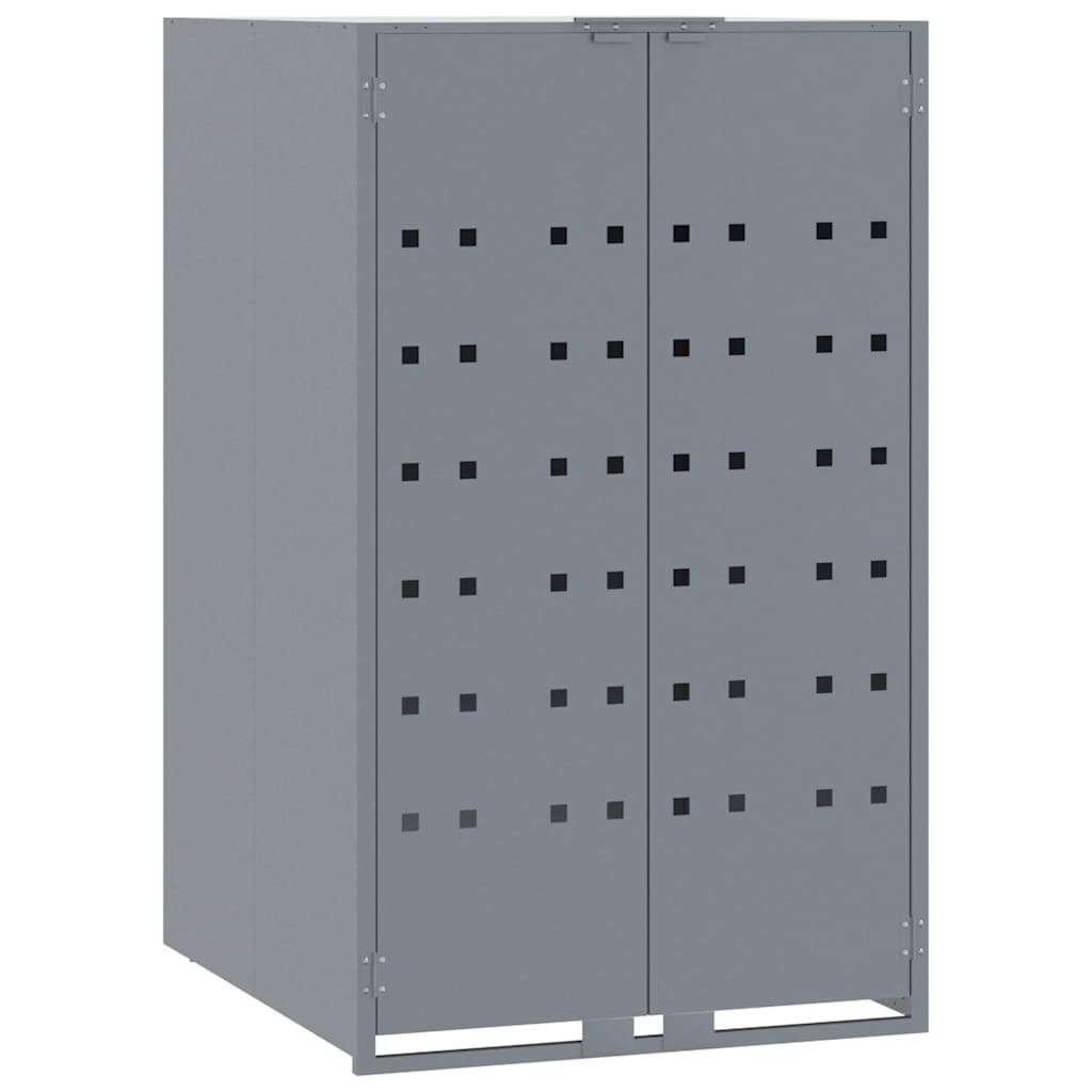 Abrigo para 3 caixotes do lixo 207x79x117 cm aço cinzento