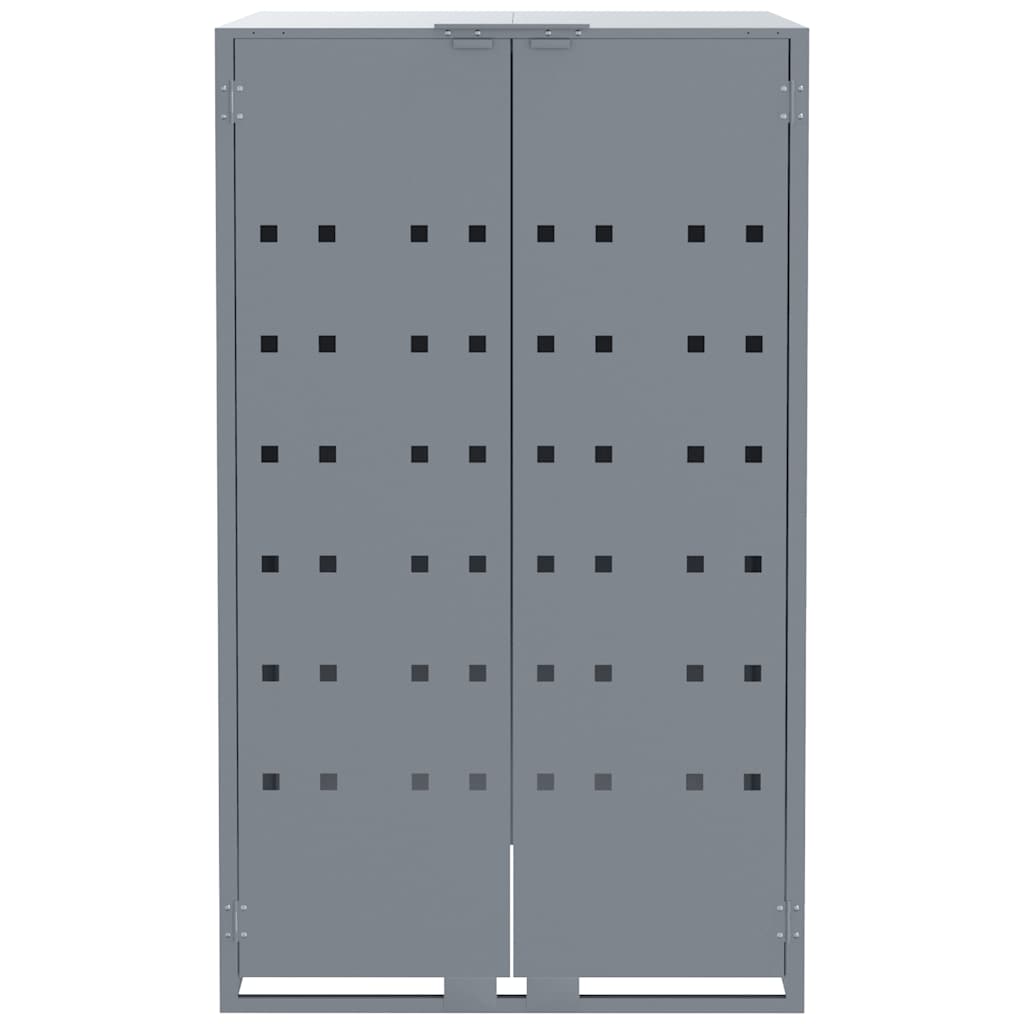 Abrigo para 3 caixotes do lixo 207x79x117 cm aço cinzento
