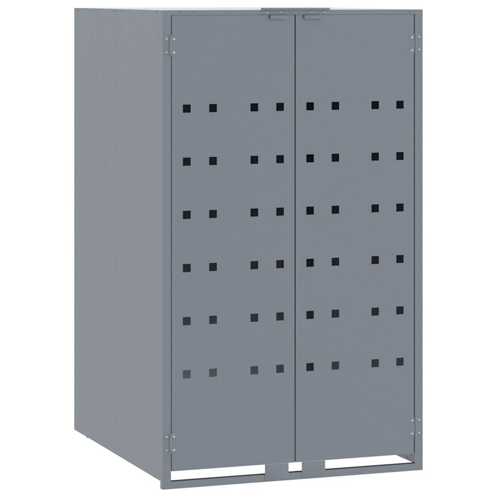 Abrigo para 4 caixotes do lixo 276x79x117 cm aço cinzento
