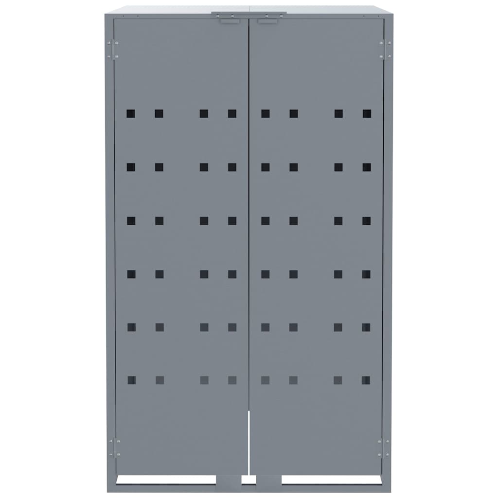 Abrigo para 5 caixotes do lixo 345x79x117 cm aço cinzento