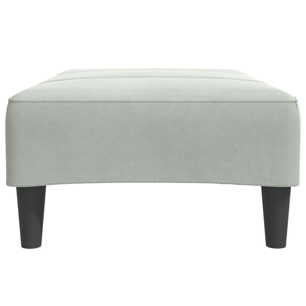 Apoio de pés 77x55x31 cm veludo cinzento-claro