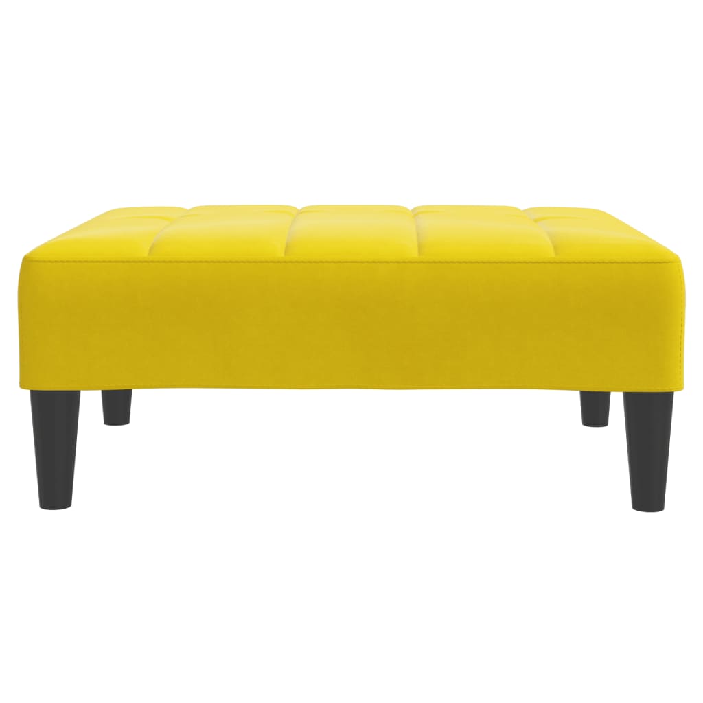 Apoio de pés 77x55x31 cm veludo amarelo