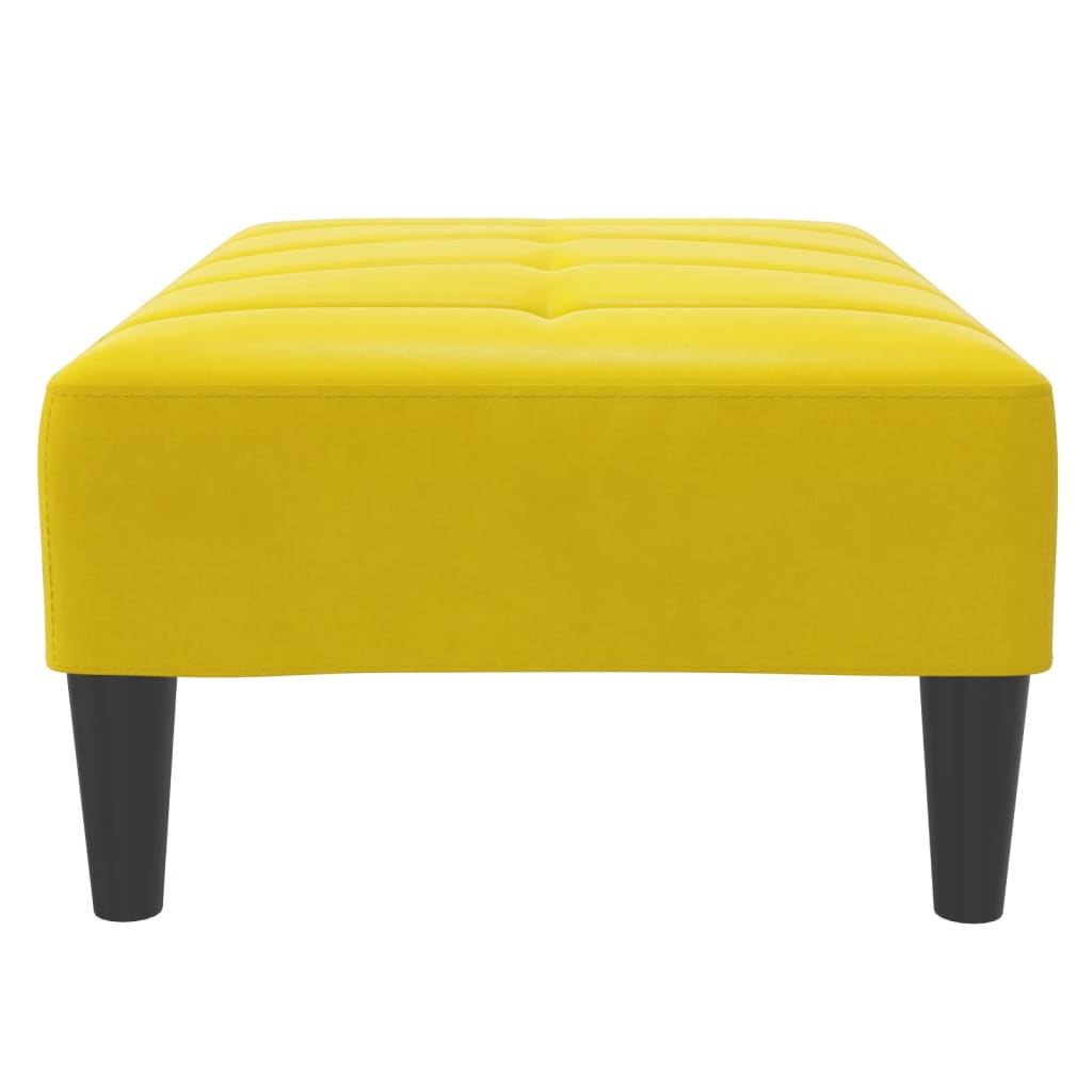 Apoio de pés 77x55x31 cm veludo amarelo