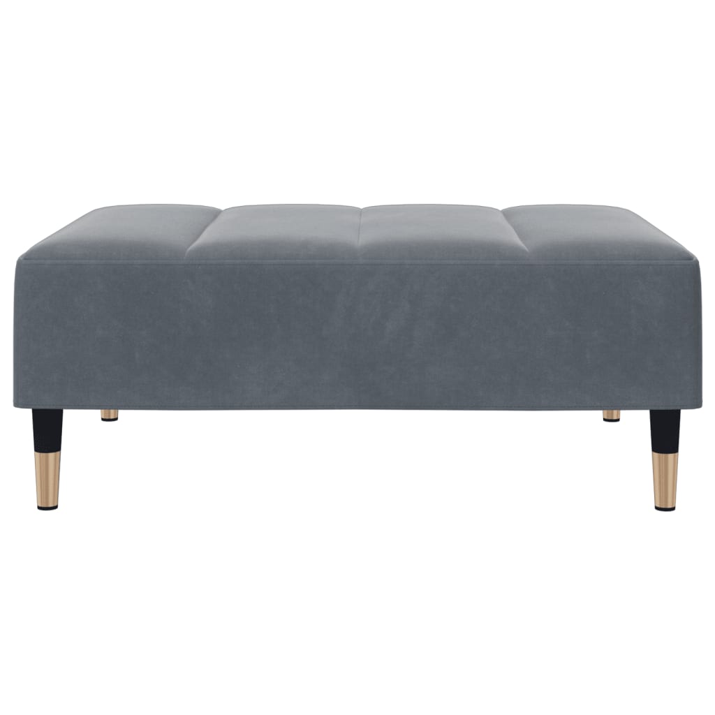 Apoio de pés 77x55x31 cm veludo cinzento-escuro
