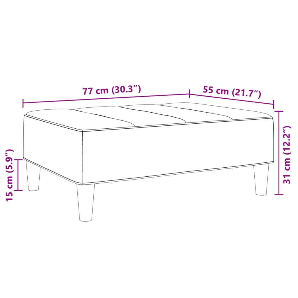 Apoio de pés 77x55x31 cm veludo cinzento-escuro
