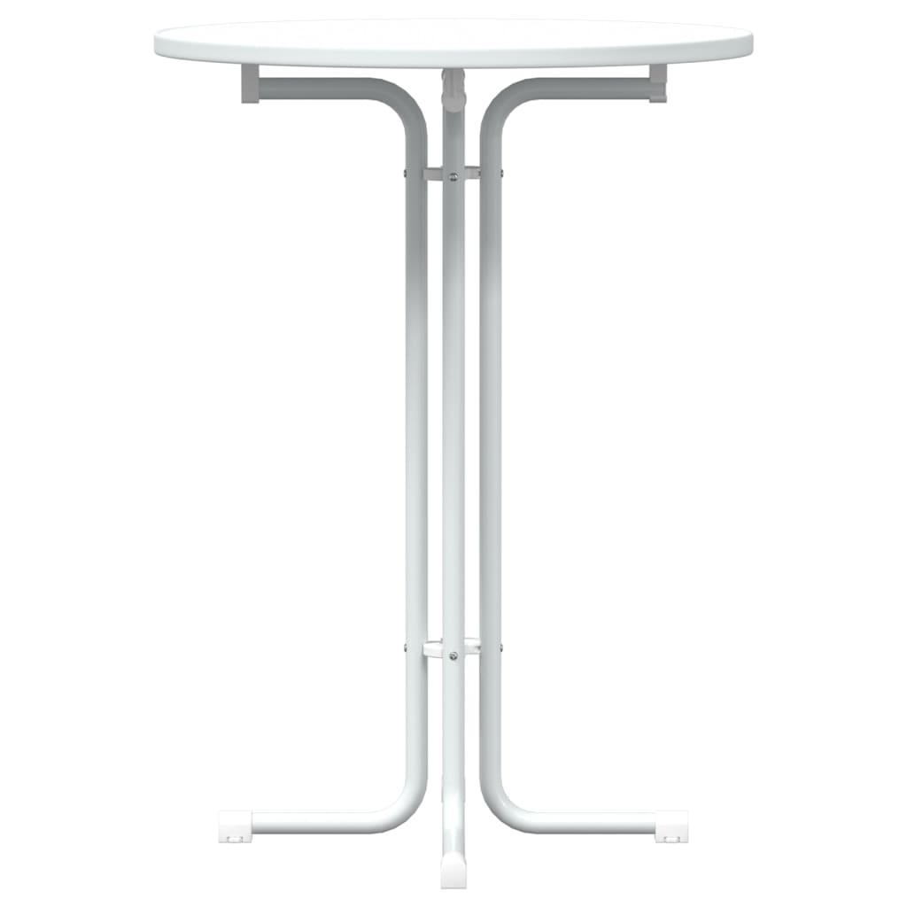 Mesa de jantar Ø80x110 cm derivados de madeira e aço branco
