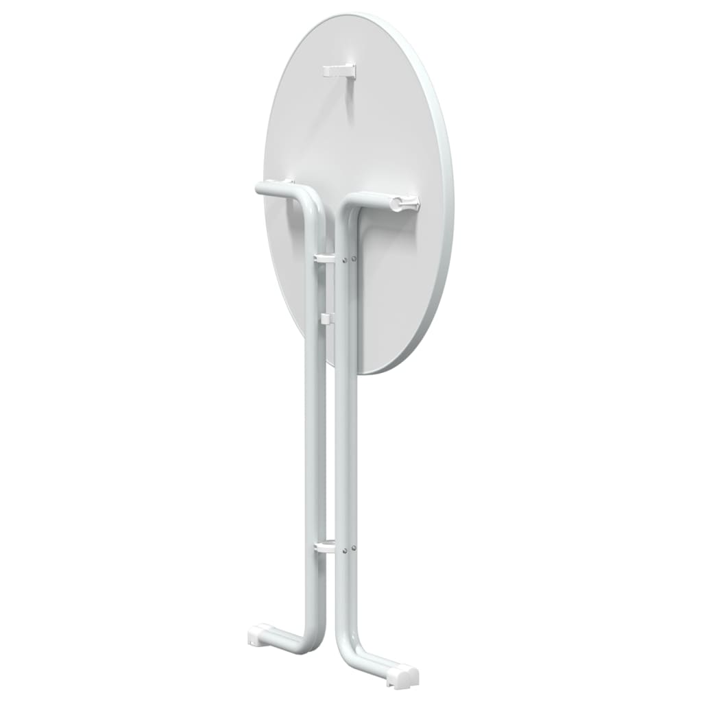 Mesa de jantar Ø80x110 cm derivados de madeira e aço branco