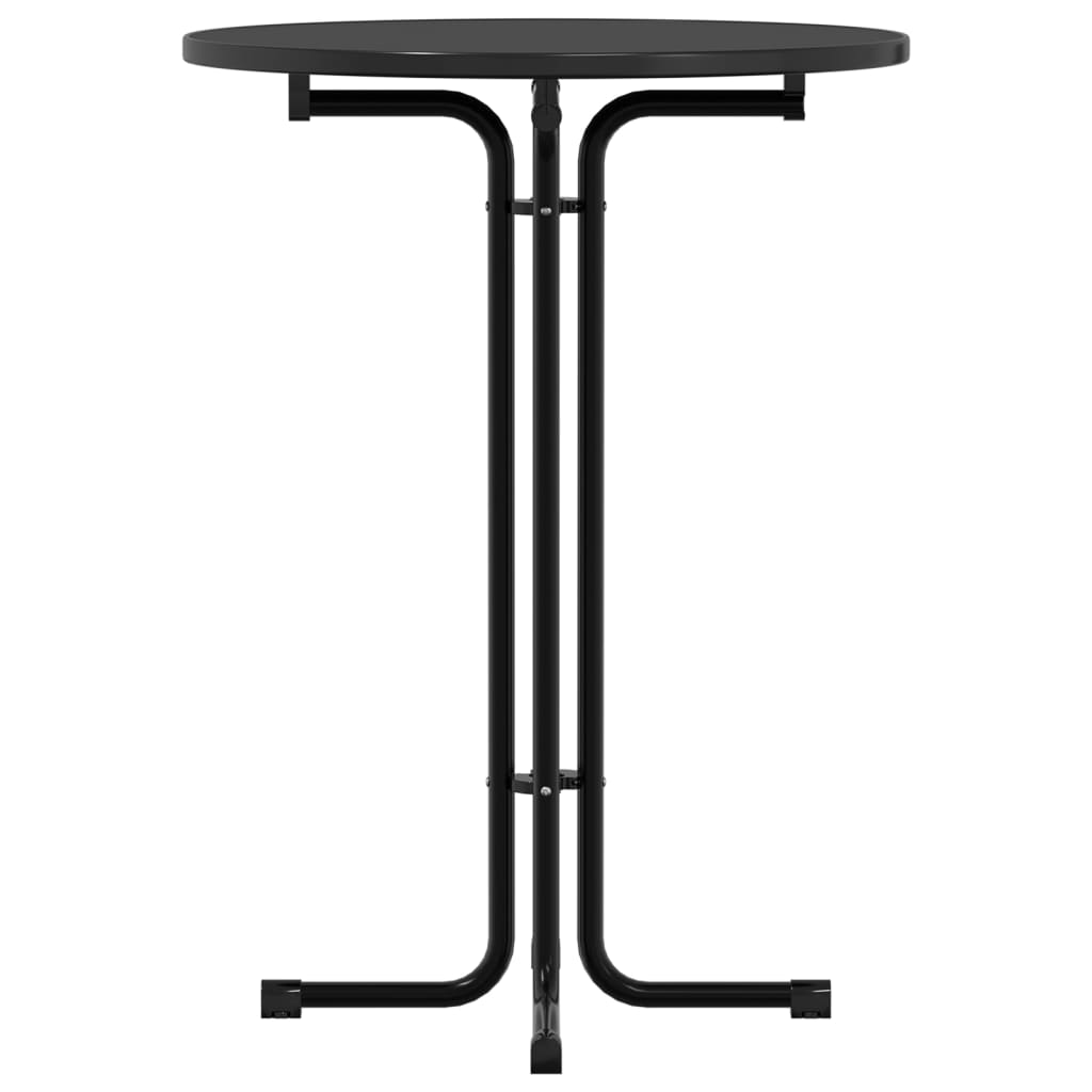 Mesa de jantar Ø80x110 cm derivados de madeira e aço preto