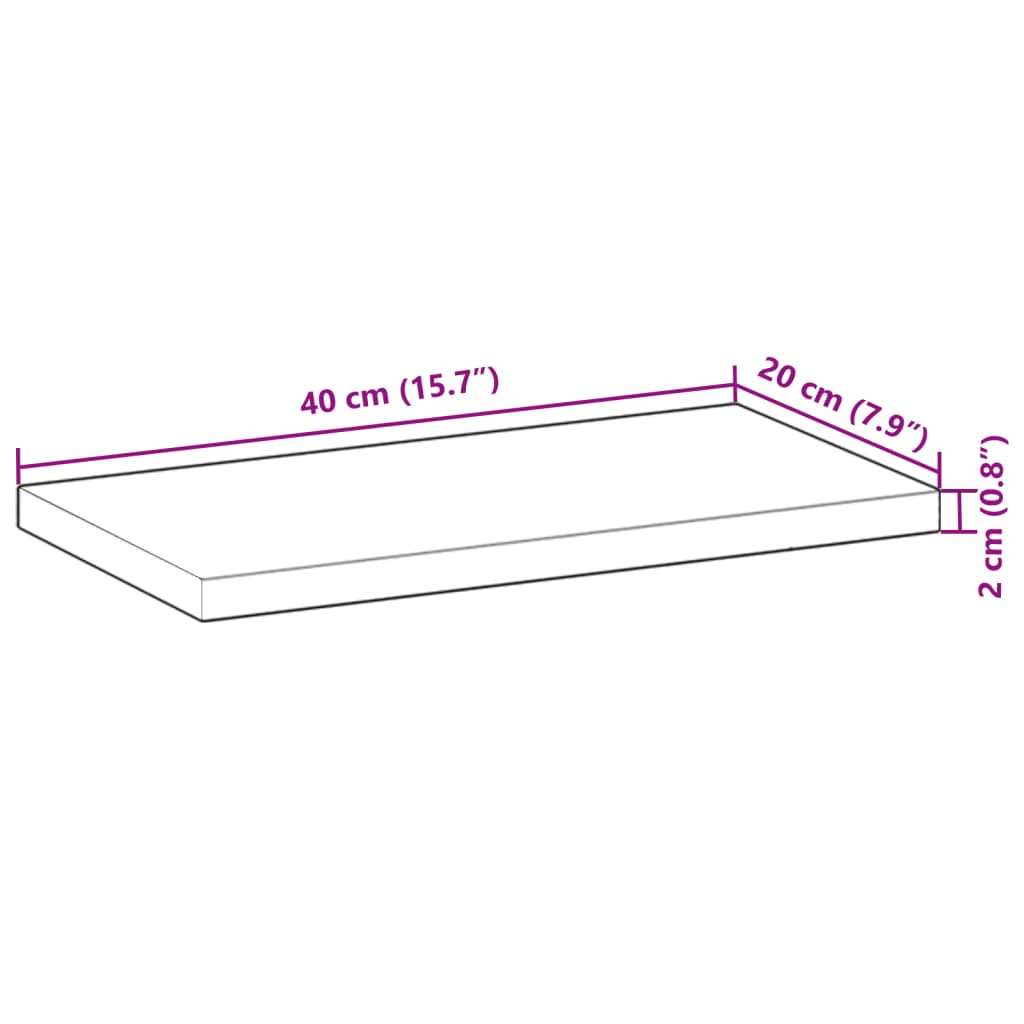 Prateleiras flutuantes 2pcs 40x20x2cm acácia maciça não tratada