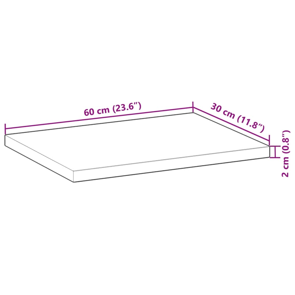 Prateleira flutuante 60x30x2 cm acácia maciça acabamento a óleo