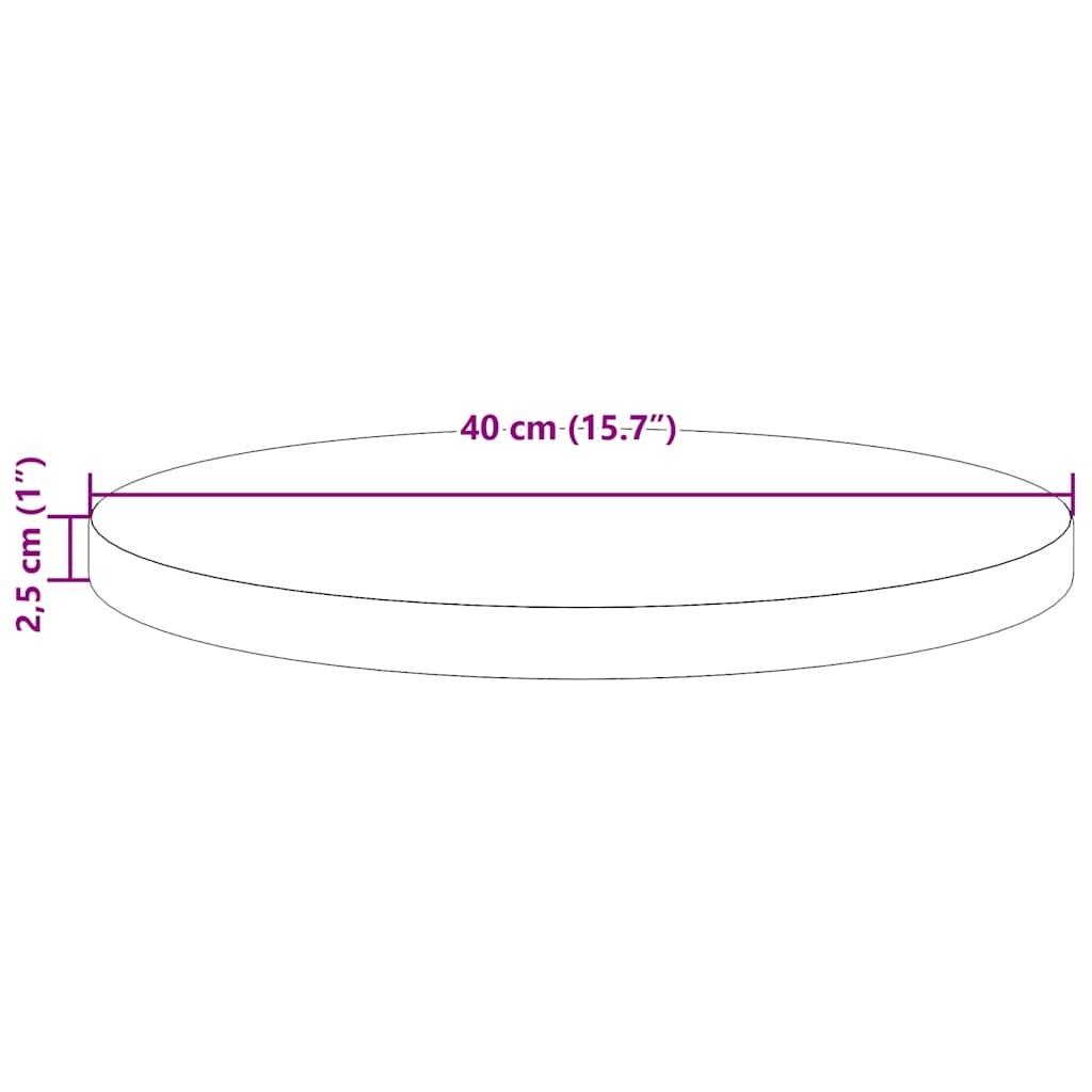 Tampo de mesa redondo Ø40x2,5 cm pinho maciço castanho-mel