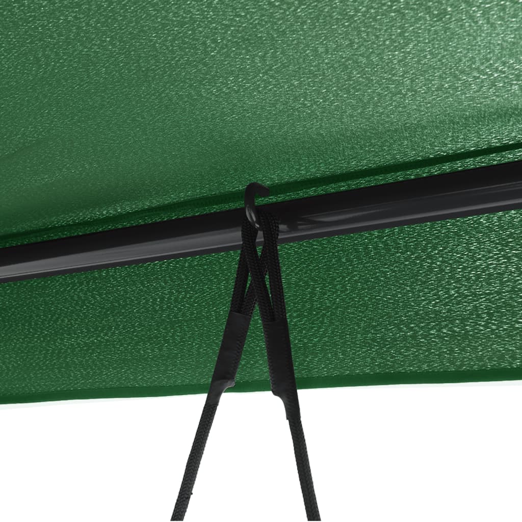 Banco baloiço para jardim com toldo aço verde