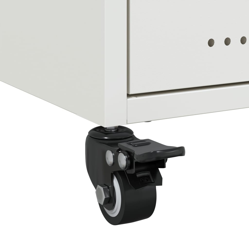 Mesas de cabeceira 2 pcs 36x39x43,5 cm aço branco