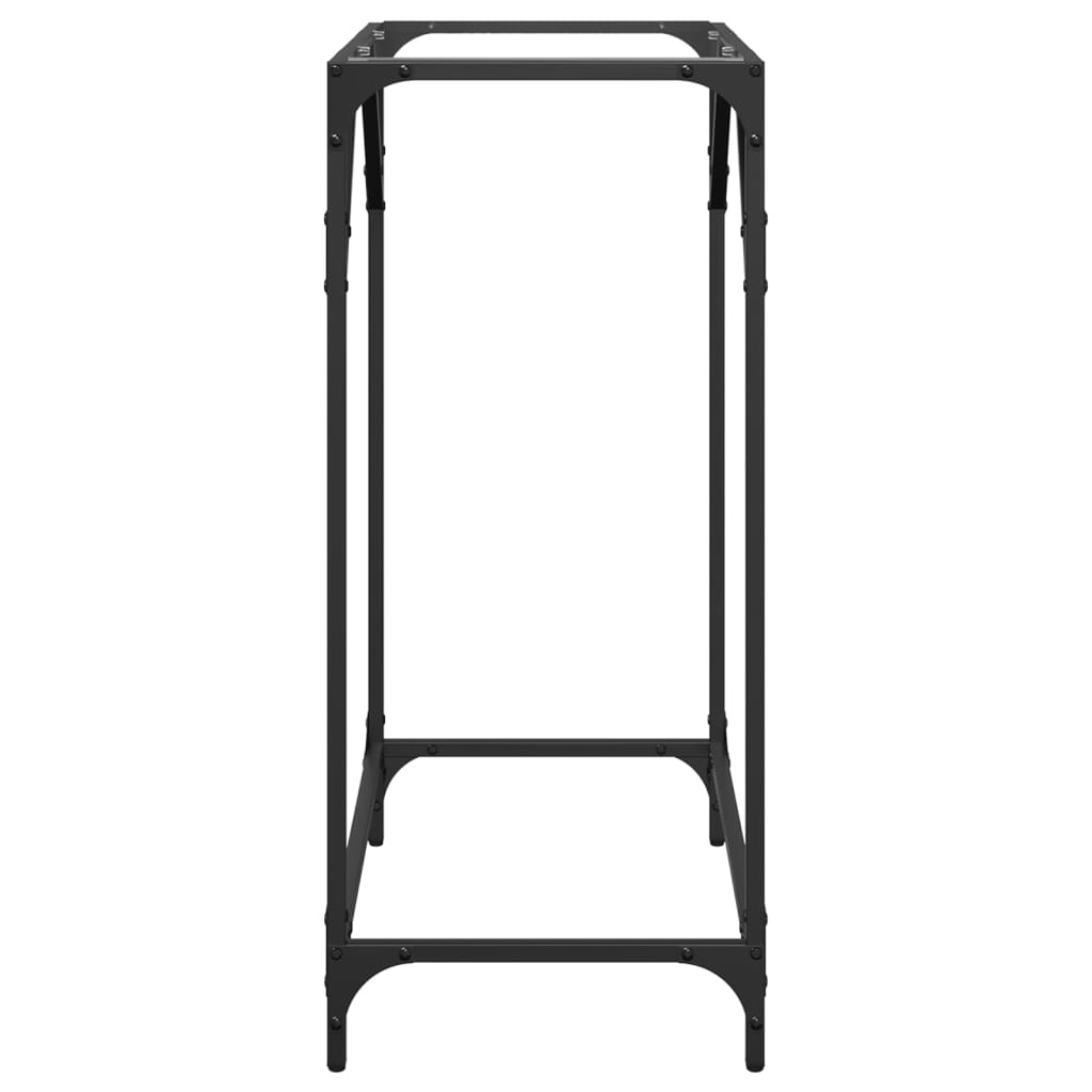 Mesa consola c/ tampo em vidro transparente 60x35x81 cm aço
