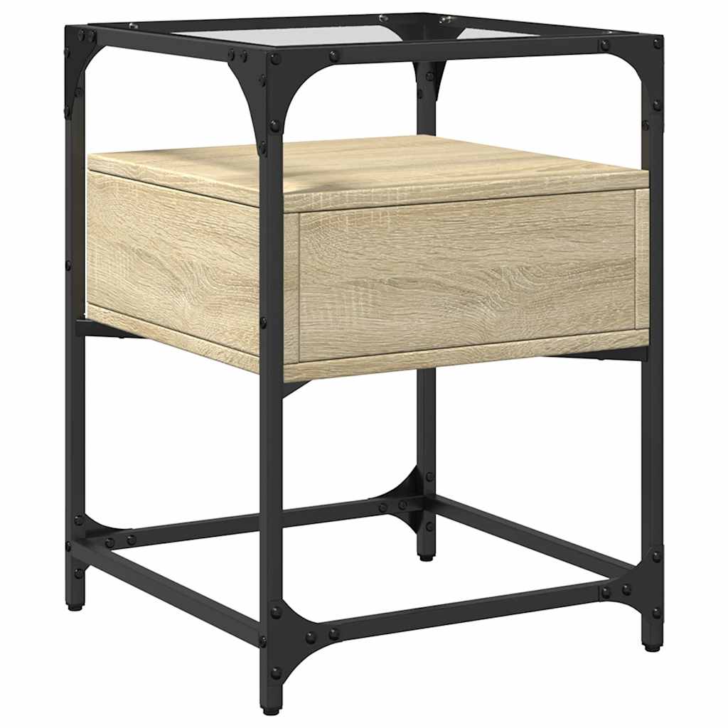 Mesas de cabeceira 2 pcs derivados de madeira carvalho sonoma