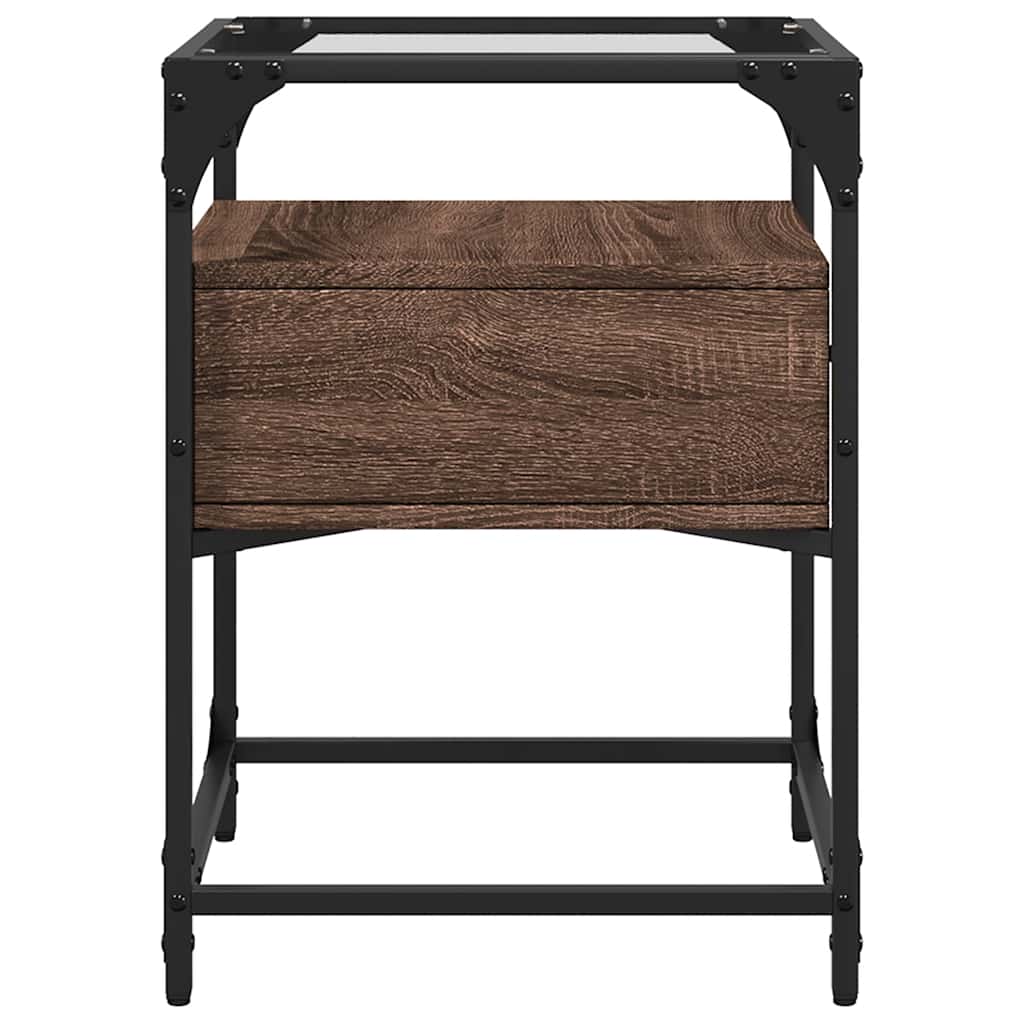 Mesa de cabeceira 40x40x55 cm deriv. madeira carvalho castanho