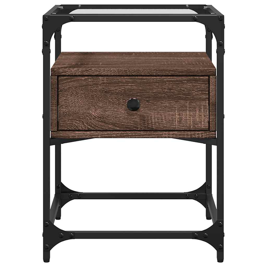 Mesas de cabeceira 2 pcs derivados de madeira carvalho castanho