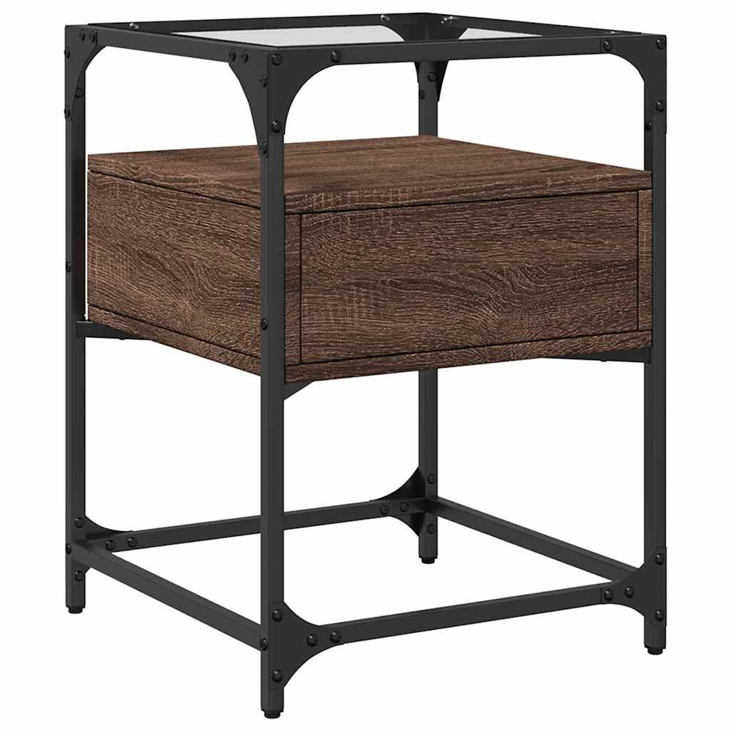 Mesas de cabeceira 2 pcs derivados de madeira carvalho castanho