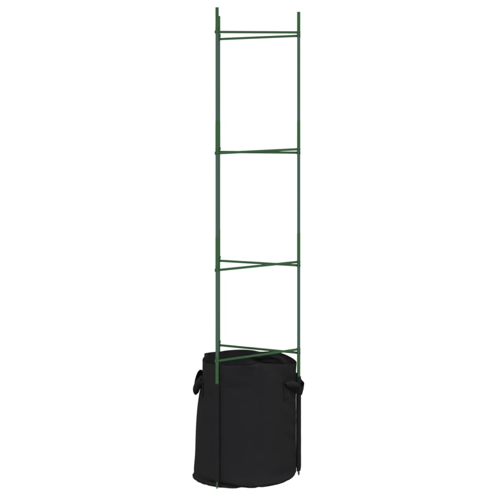 Suportes para tomateiros com sacos 6 pcs 154 cm aço e PP